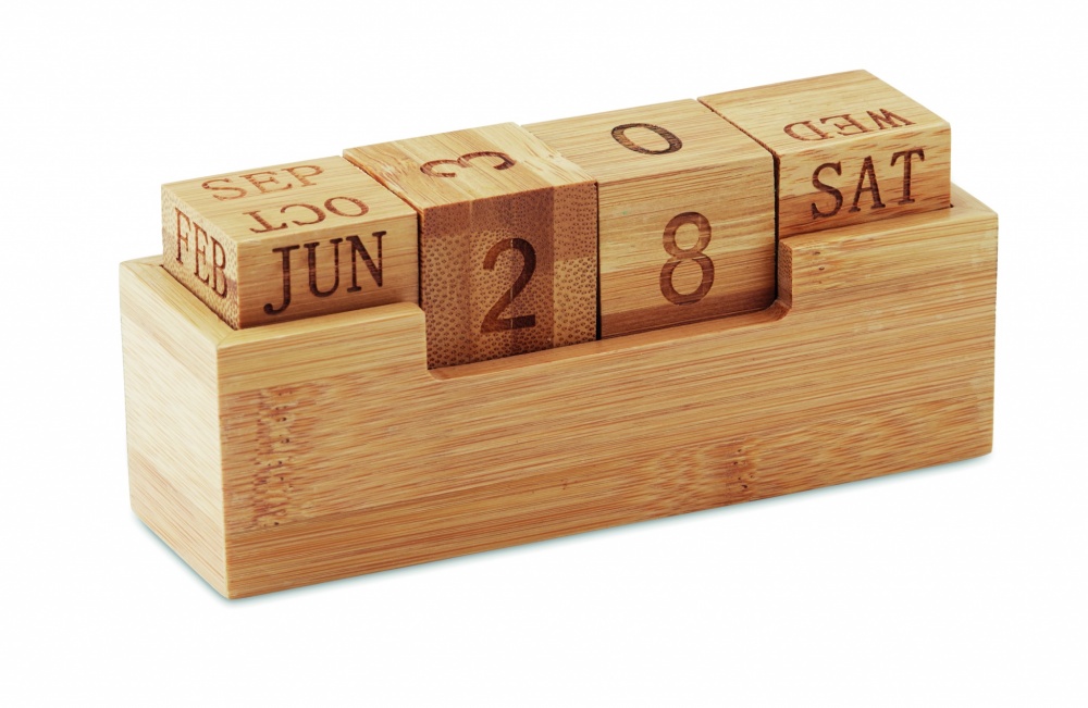Logo trade promotional giveaways image of: Bamboo calendar