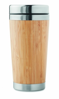 Logotrade promotional product picture of: Double wall bamboo flask 430ml