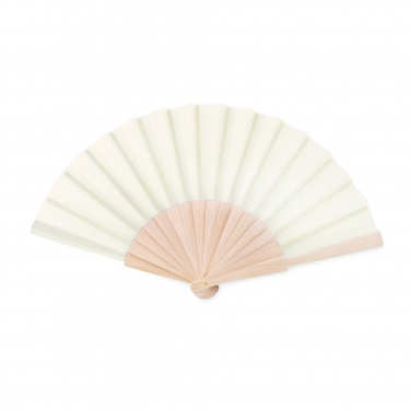 Logo trade promotional item photo of: Manual hand fan wood