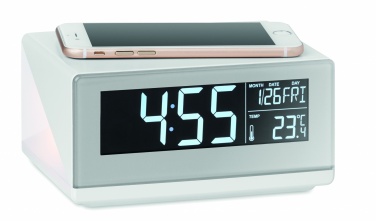 Logo trade advertising products image of: LED clock & wireless charger5W