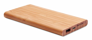 Logo trade advertising products image of: Wireless power bank in bamboo 6000mAh ARENA