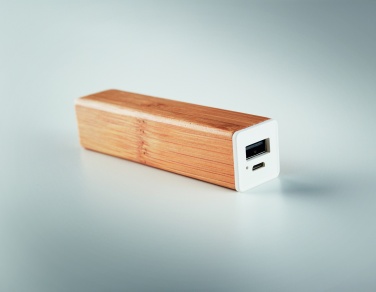 Logo trade promotional merchandise image of: Power bank bamboo 2200 mAh POWERBAM