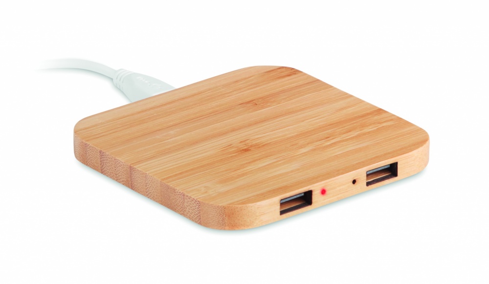 Logo trade promotional gifts image of: Bamboo wireless charge pad 5W