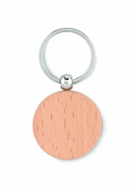 Logo trade advertising products picture of: Round wooden key ring Saldus