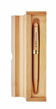 Logo trade promotional items picture of: Bamboo twist-action ballpoint pen in a box