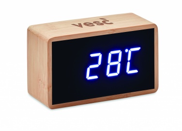 Logotrade promotional merchandise photo of: LED alarm clock bamboo casing Düsseldorf