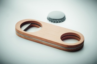 Logotrade business gift image of: Oval Bamboo bottle opener VALBAMPER