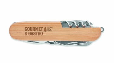 Logo trade promotional merchandise photo of: Multi tool pocket knife bamboo