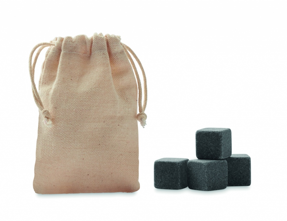 Logotrade corporate gift picture of: 4 stone ice cubes in  pouch