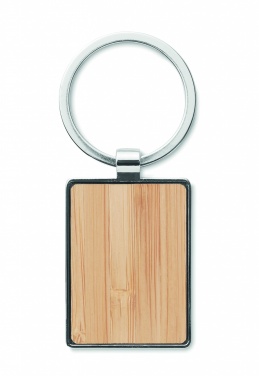 Logotrade promotional item image of: Rectangular key ring bamboo WEST