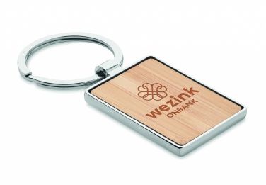 Logotrade advertising product image of: Rectangular key ring bamboo WEST