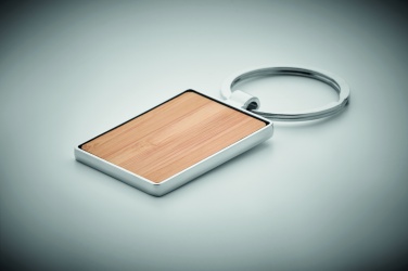 Logotrade promotional product picture of: Rectangular key ring bamboo WEST
