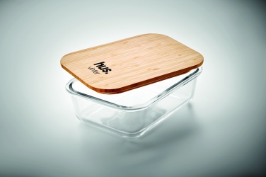 Logo trade promotional gifts picture of: Glass lunchbox with bamboo lid