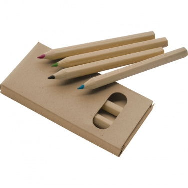 Logo trade promotional giveaway photo of: Wooden crayons MINNIE