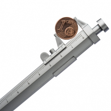 Logo trade promotional giveaway photo of: Plastic ballpen with sliding calliper PRESCOT