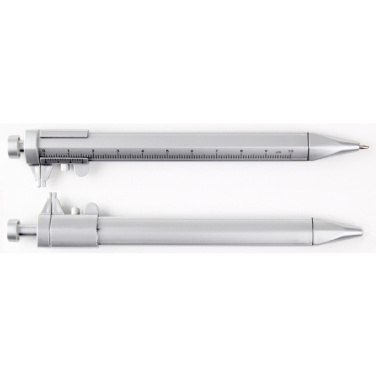 Logo trade advertising product photo of: Plastic ballpen with sliding calliper PRESCOT
