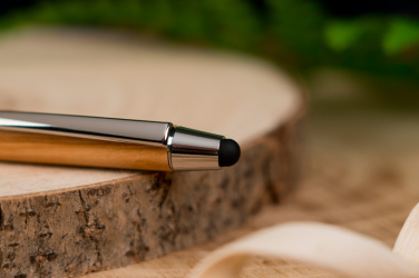 Logo trade advertising products picture of: Wooden ballpen with touch function ERFURT