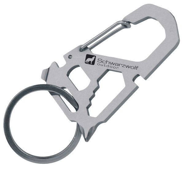 Logo trade promotional merchandise picture of: Multifunctional keychain ANTISANA Schwarzwolf