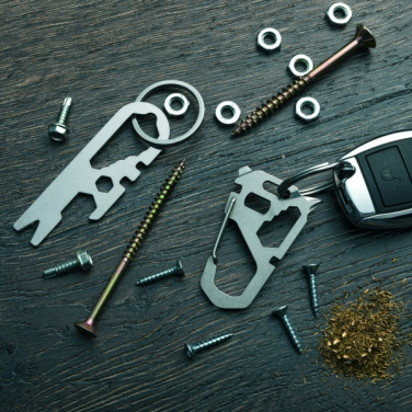 Logo trade promotional merchandise photo of: Multifunctional keychain ATACAMA Schwarzwolf