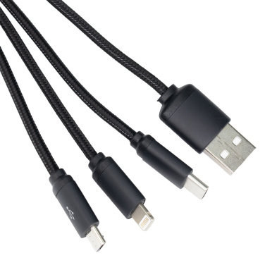 Logotrade promotional gift picture of: 3in1 long cable with elighted logo for engraving, W201TG