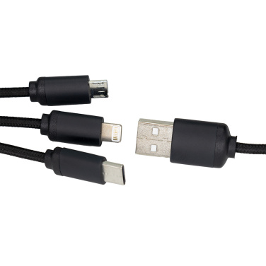 Logotrade promotional item image of: 3in1 long cable with elighted logo for engraving, W201TG