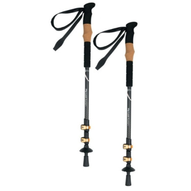 Logo trade promotional gifts image of: Trekking poles DENALI Schwarzwolf