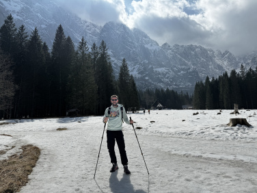 Logo trade promotional merchandise image of: Trekking poles DENALI Schwarzwolf