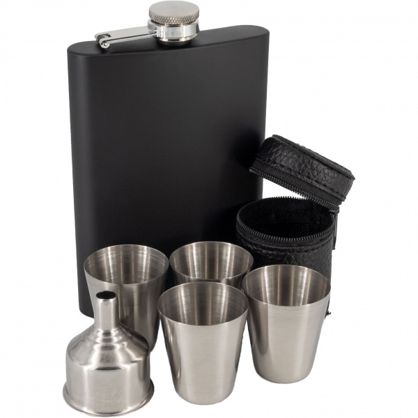Logotrade promotional item picture of: Hip flask MADONIE Schwarzwolf