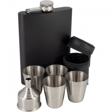 Logo trade promotional merchandise photo of: Hip flask MADONIE Schwarzwolf