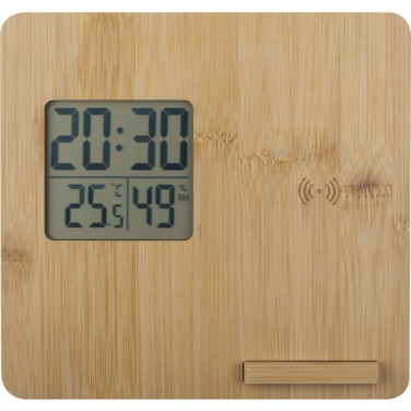 Logo trade promotional merchandise photo of: Bamboo weather station GRANADA