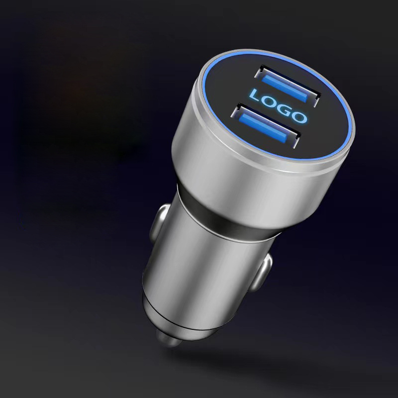 Logotrade promotional products photo of: Car charger with enlighted logo for engraving