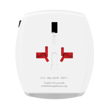 Logotrade promotional merchandise picture of: SKROSS World Travel Adapter MUV 2-pole with USB A and C