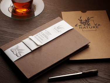 Logo trade promotional giveaways image of: Recycled Coffee Notebook 209733900