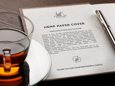 Logo trade promotional gifts image of: Recycled Hemp Notebook 209734300