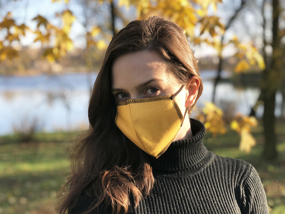 Logotrade promotional giveaway picture of: BLACK-BLACK cotton face mask 140116500