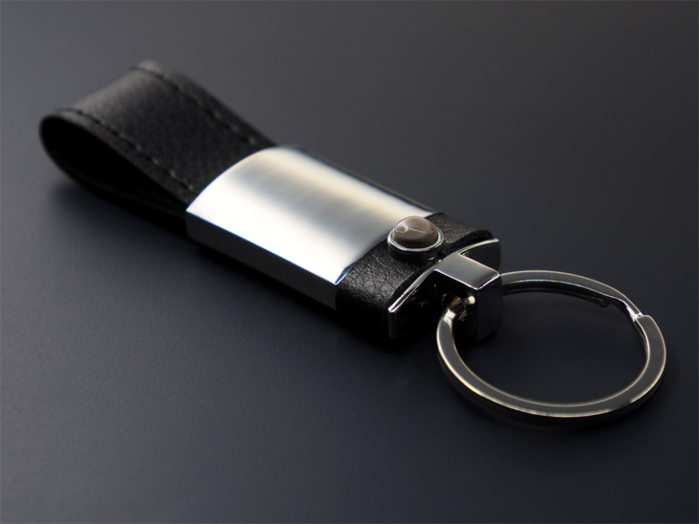 Logo trade promotional giveaways image of: Striped Flint Keyring 1292095