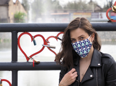 Logo trade promotional merchandise image of: VENUS PRO cotton face mask with a pocket an HEPA filter 1378165