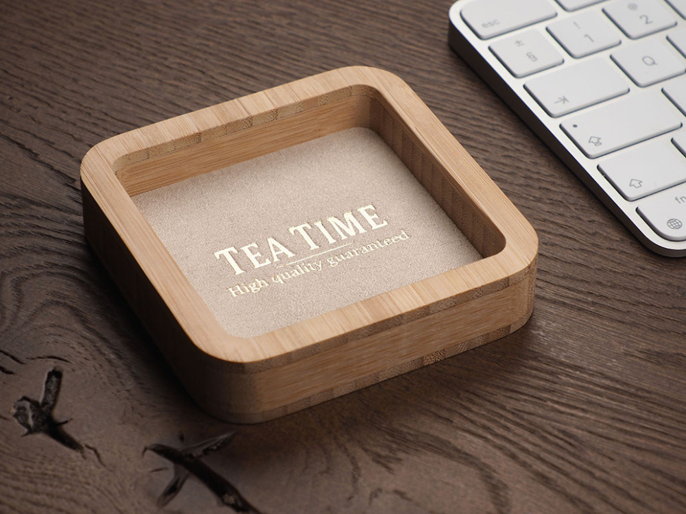 Logotrade promotional giveaway image of: Wooden desk organiser 1849292