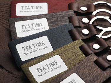 Logo trade promotional item photo of: Wooden keyring 1853121