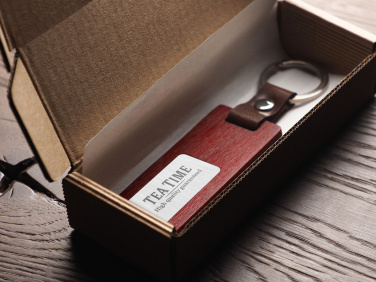 Logo trade business gift photo of: Wooden keyring 1853121