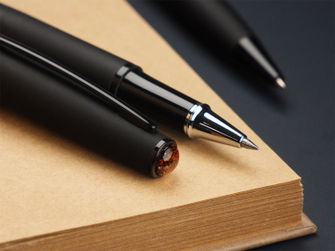 Logo trade promotional items image of: Amber Pen set  1235036