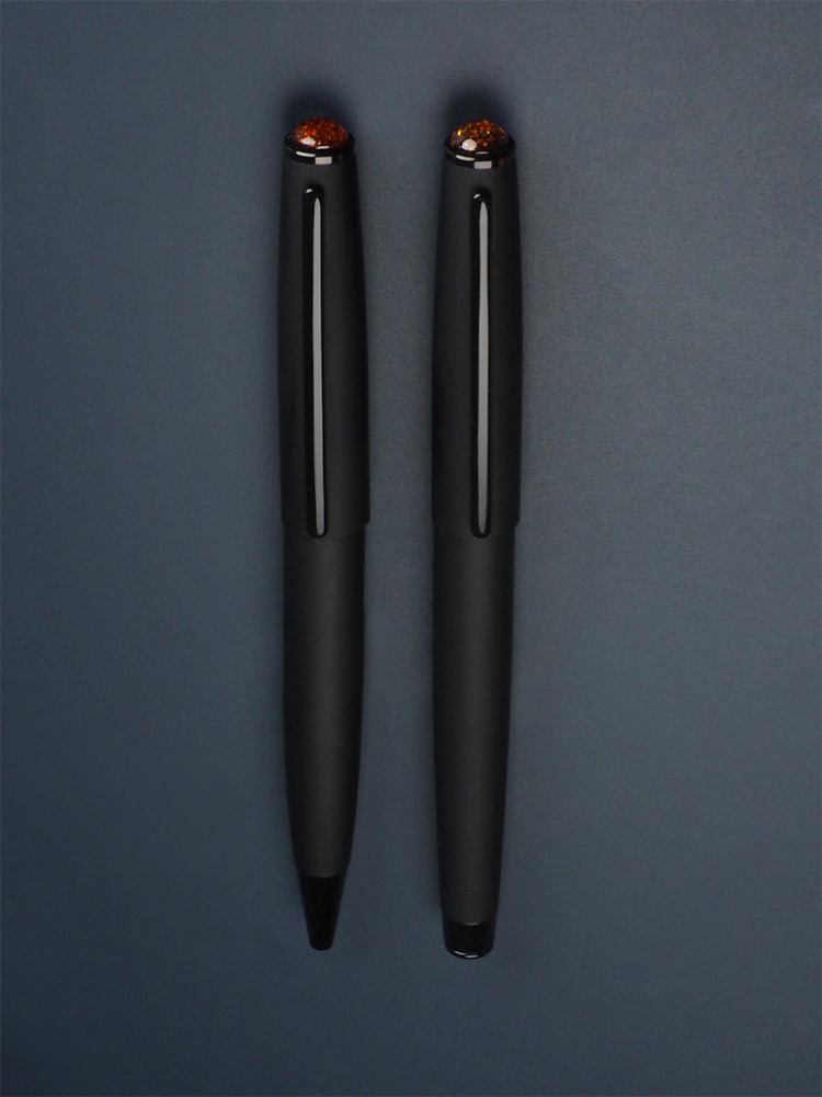 Logo trade advertising products image of: Amber Pen set  1235036