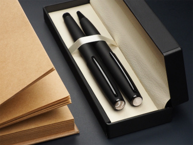 Logotrade advertising product picture of: Striped Flint Pen set 1284036