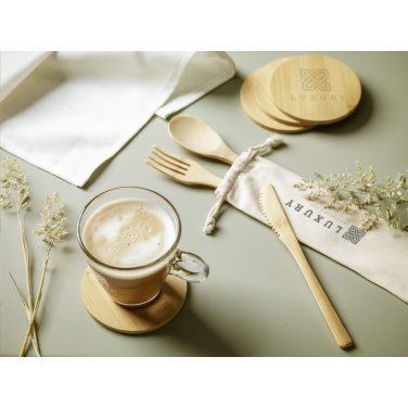 Logotrade promotional item image of: Bamboo Coaster Set