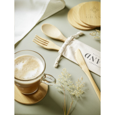 Logo trade promotional items picture of: Bamboo Coaster Set