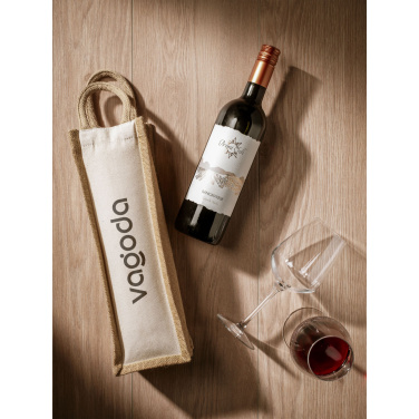 Logotrade promotional item picture of: Jute Canvas Wine Bag