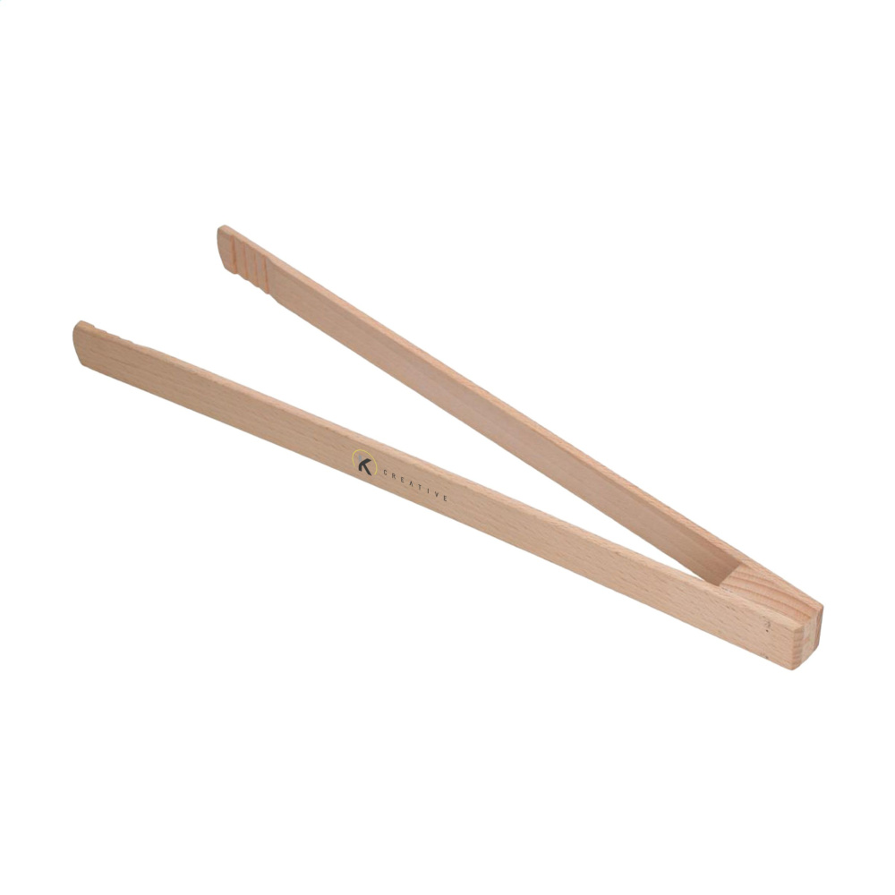 Logo trade promotional gifts picture of: Pinza wooden BBQ tongs
