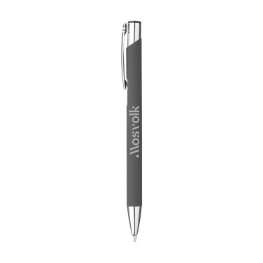 Logo trade advertising products image of: Ebony Soft Touch pen