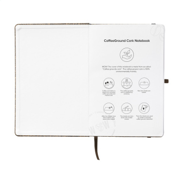 Logo trade promotional merchandise photo of: CoffeeGround Cork Paper Notebook A5