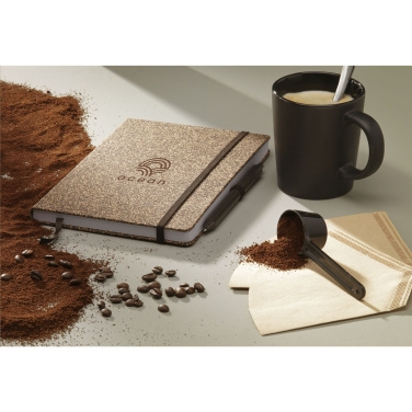 Logo trade promotional items image of: CoffeeGround Cork Paper Notebook A5
